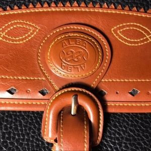 Alba Vintage Black and Brown Leather Handbag Purse